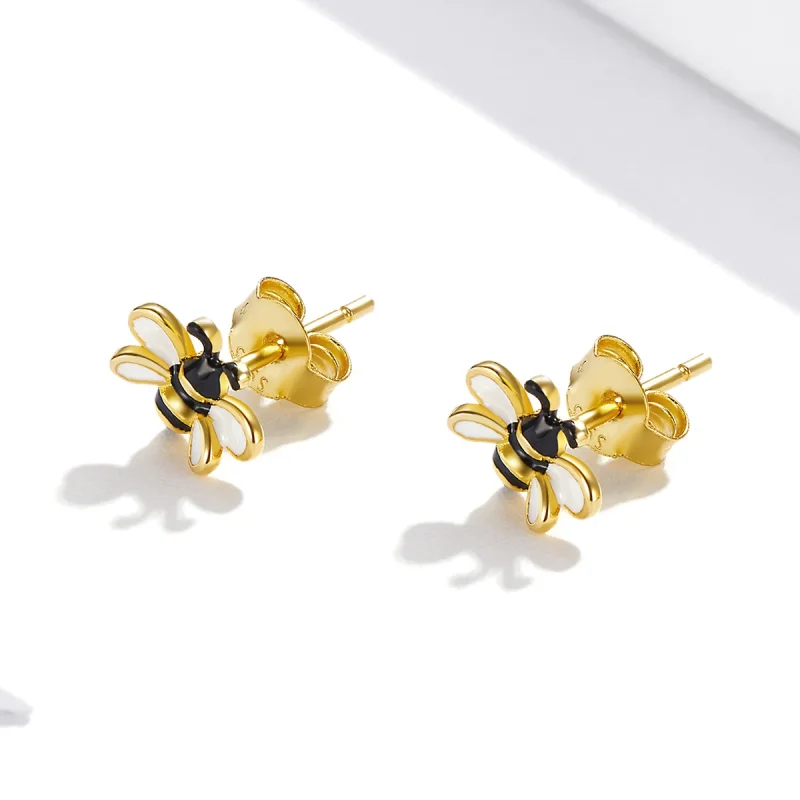 (image for) Pandora Style Cartoon Bee Stud Earrings - SCE1182 - View 4