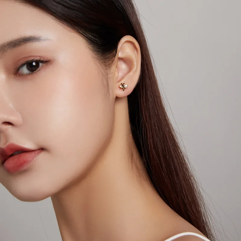 (image for) Pandora Style Cartoon Bee Stud Earrings - SCE1182 - View 6