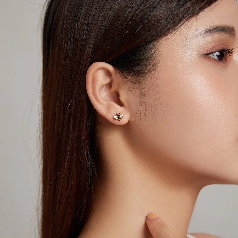 (image for) Pandora Style Cartoon Bee Stud Earrings - SCE1182 - View 7