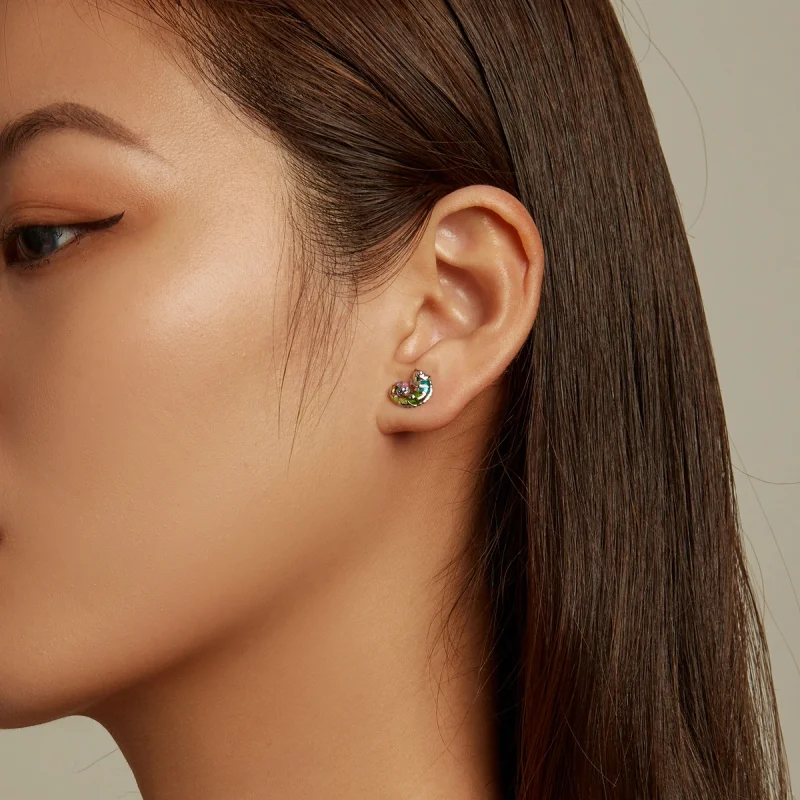 (image for) Pandora Style Chameleon Stud Earrings - BSE587 - View 8