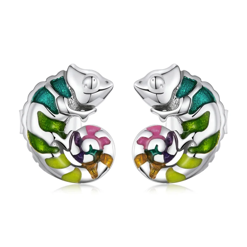 (image for) Pandora Style Chameleon Stud Earrings - BSE587 - Product Image