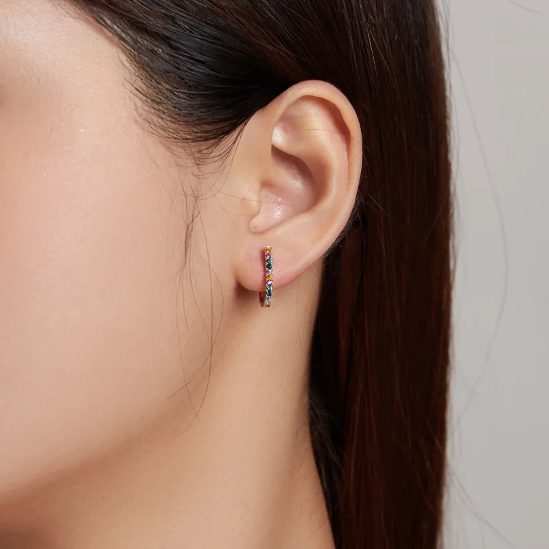 (image for) Pandora Style Christmas Cane Stud Earrings - SCE1167-A - View 5