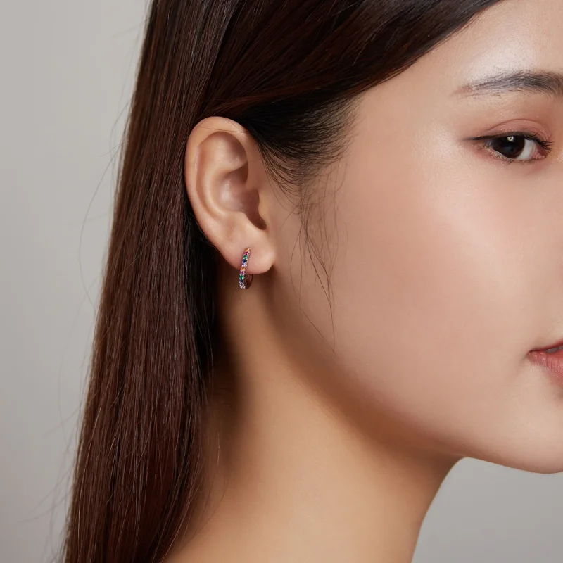 (image for) Pandora Style Christmas Cane Stud Earrings - SCE1167-A - View 6