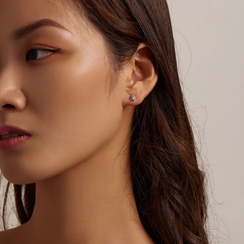 (image for) Pandora Style Colorful Beetle Stud Earrings - BSE560 - View 6