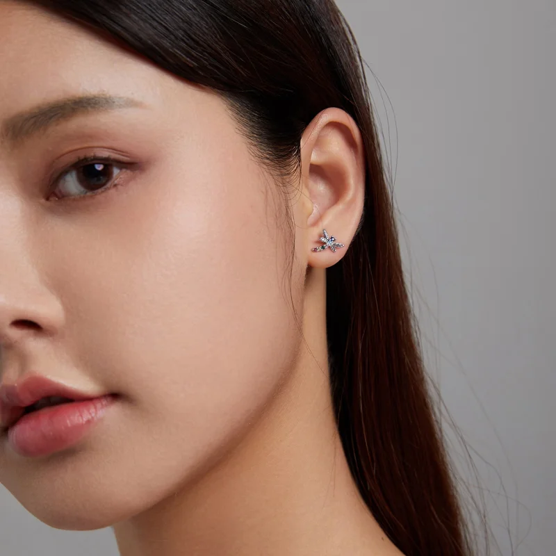 (image for) Pandora Style Colorful Dragonfly Stud Earrings - BSE515 - View 8