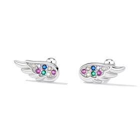 Pandora Style Colorful Zirconium Wings Stud Earrings - SCE1397