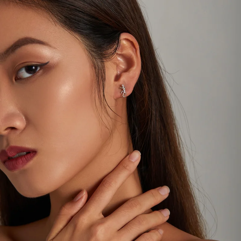 (image for) Pandora Style Creative Gecko Stud Earrings - SCE1292 - View 5