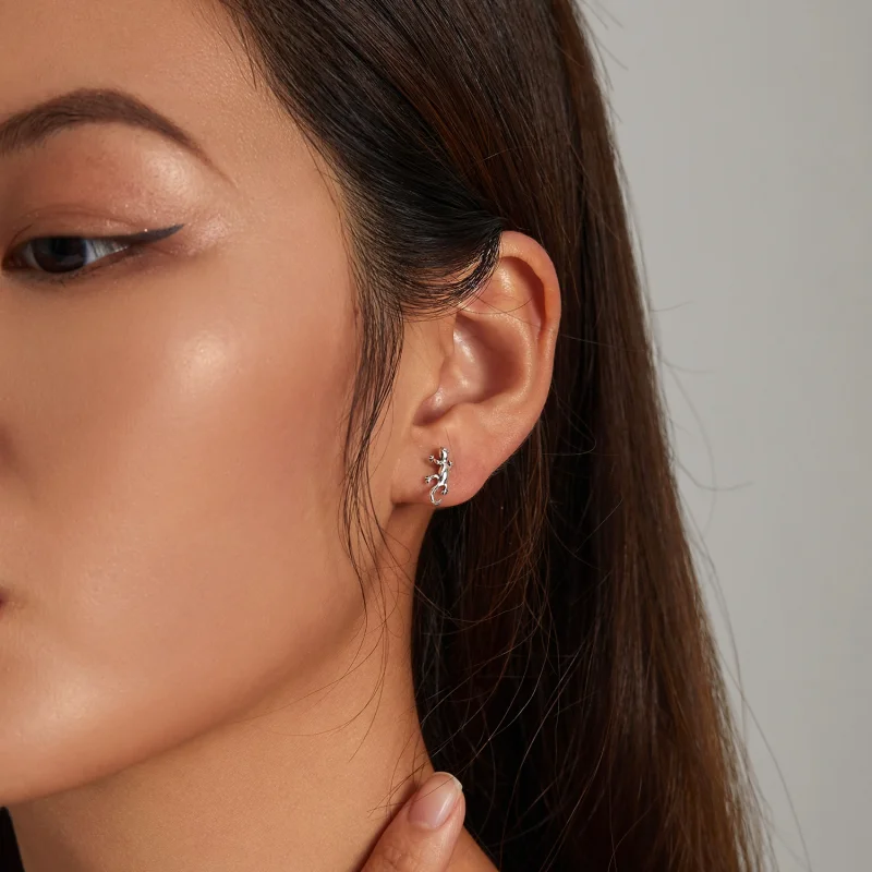 (image for) Pandora Style Creative Gecko Stud Earrings - SCE1292 - View 6