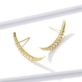 Pandora Style Crescent Moon Stud Earrings - BSE314 Pandora Style Crescent Moon Stud Earrings - BSE314