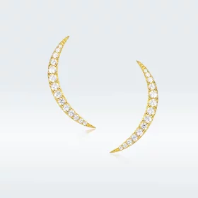 Pandora Style Crescent Moon Stud Earrings - BSE314 Pandora Style Crescent Moon Stud Earrings - BSE314