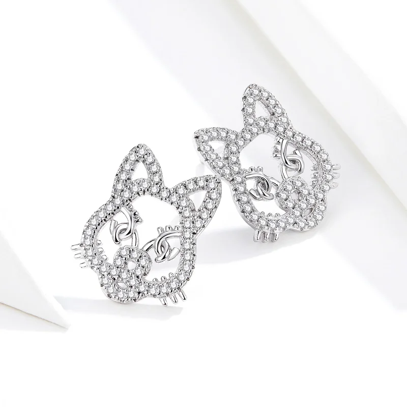 (image for) Pandora Style Cute and Cute Tiger Stud Earrings - SCE763 - View 3