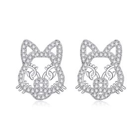 Pandora Style Cute and Cute Tiger Stud Earrings - SCE763