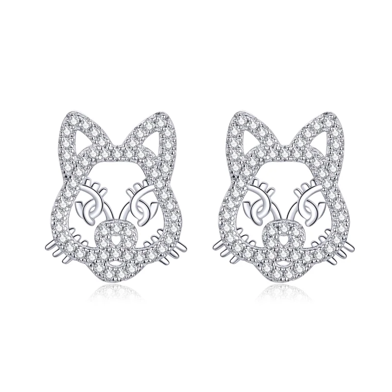 (image for) Pandora Style Cute and Cute Tiger Stud Earrings - SCE763 - Product Image