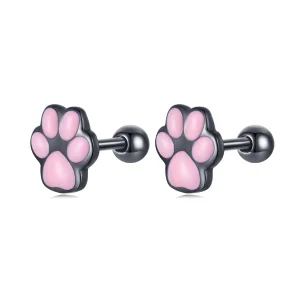 (image for) Pandora Style Cute Cat Paw Stud Earrings - SCE1516