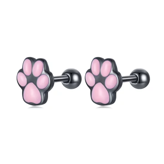 Pandora Style Cute Cat Paw Stud Earrings - SCE1516
