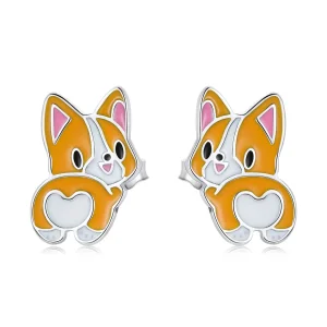 (image for) Pandora Style Cute Corgi Stud Earrings - SCE1281