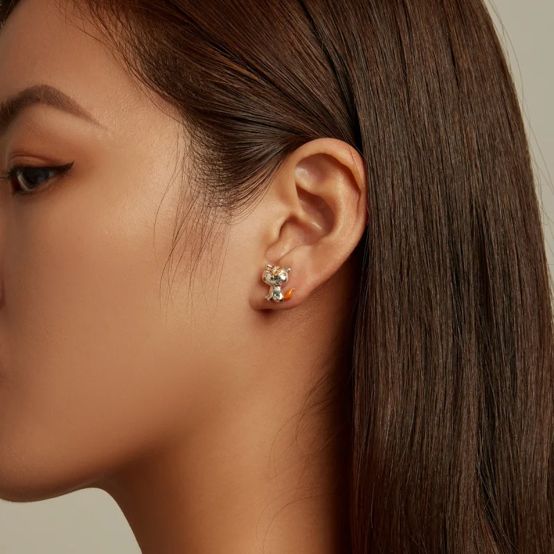 (image for) Pandora Style Cute Fox Stud Earrings - SCE1373 - View 6