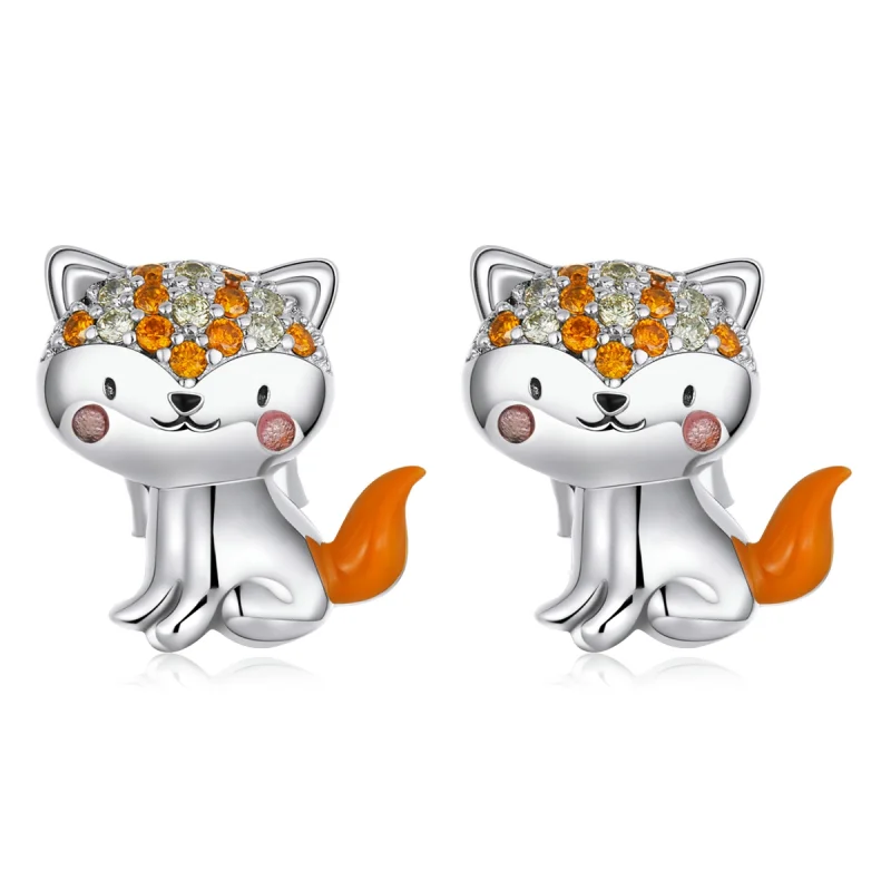 (image for) Pandora Style Cute Fox Stud Earrings - SCE1373 - Product Image