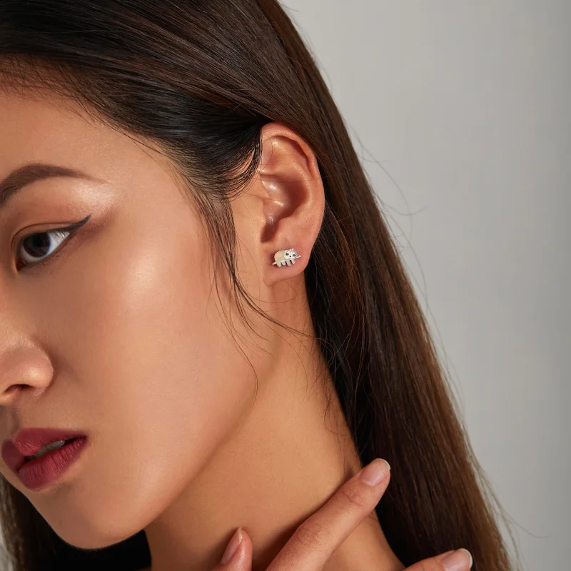 (image for) Pandora Style Cute Sloth Stud Earrings - SCE1280 - View 5