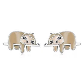 Pandora Style Cute Sloth Stud Earrings - SCE1280
