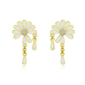 Pandora Style Daisy Stud Earrings - BSE159 Pandora Style Daisy Stud Earrings - BSE159