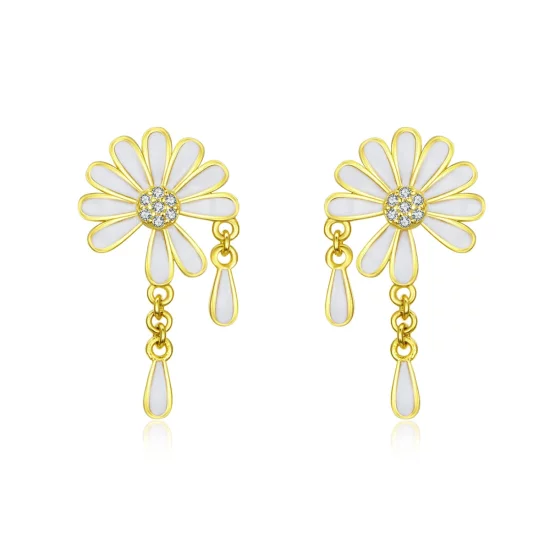 Pandora Style Daisy Stud Earrings - BSE159