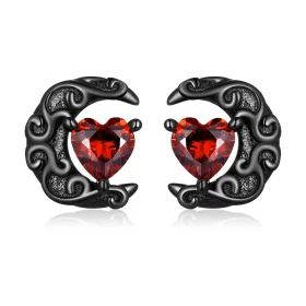 Pandora Style Dark Night Moonlight Stud Earrings - SCE1519