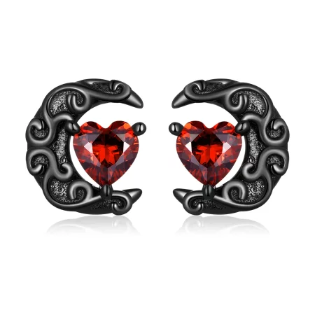Pandora Style Dark Night Moonlight Stud Earrings - SCE1519