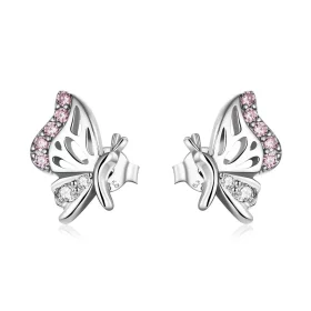 Pandora Style Delicate Butterfly Stud Earrings - BSE574
