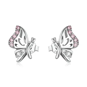 (image for) Pandora Style Delicate Butterfly Stud Earrings - BSE574