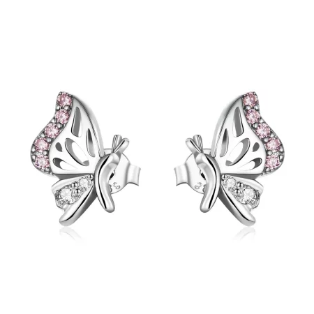 Pandora Style Delicate Butterfly Stud Earrings - BSE574 Pandora Style Delicate Butterfly Stud Earrings - BSE574
