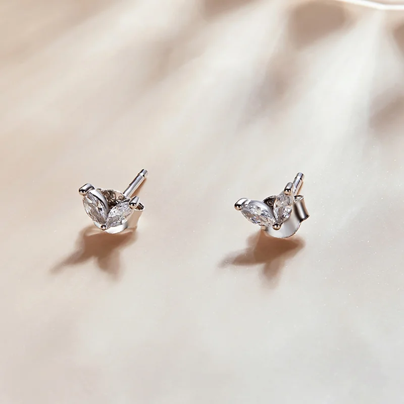 (image for) Pandora Style Delicate Butterfly Stud Earrings - SCE1240-A - View 2