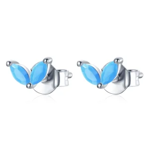 (image for) Pandora Style Delicate Butterfly Stud Earrings - SCE1240-BU