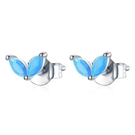 Pandora Style Delicate Butterfly Stud Earrings - SCE1240-BU