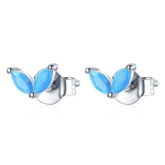 Pandora Style Delicate Butterfly Stud Earrings - SCE1240-BU