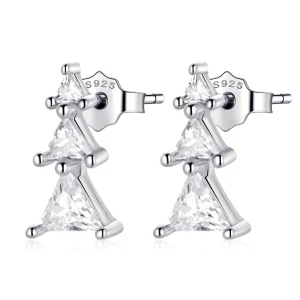 (image for) Pandora Style Delicate Christmas Tree Stud Earrings - SCE1268-A