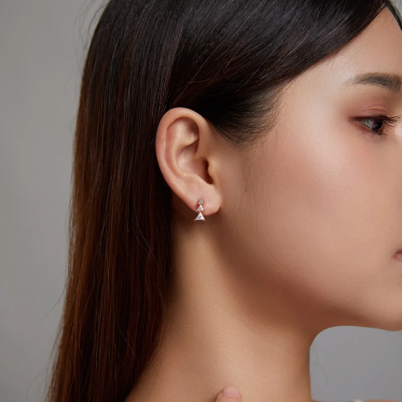 (image for) Pandora Style Delicate Christmas Tree Stud Earrings - SCE1268-B - View 3