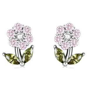 (image for) Pandora Style Delicate Flowers Stud Earrings - BSE592-PK