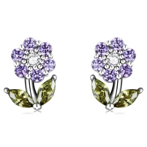 (image for) Pandora Style Delicate Flowers Stud Earrings - BSE592-VT