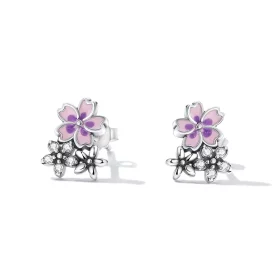 Pandora Style Delicate Flowers Stud Earrings - SCE1390 Pandora Style Delicate Flowers Stud Earrings - SCE1390