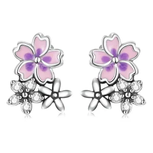 (image for) Pandora Style Delicate Flowers Stud Earrings - SCE1390