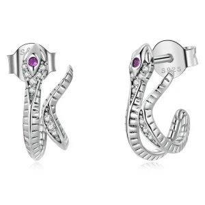 (image for) Pandora Style Delicate Silver Snake Stud Earrings - BSE565