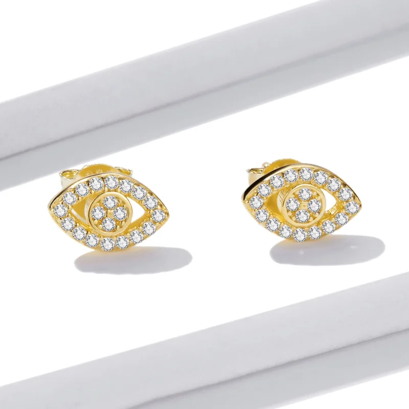 (image for) Pandora Style Devil Eye Stud Earrings - BSE518 - View 2