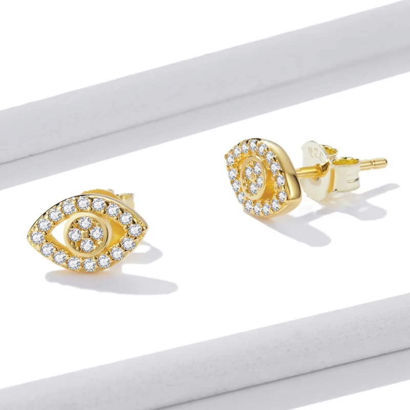 (image for) Pandora Style Devil Eye Stud Earrings - BSE518 - View 3