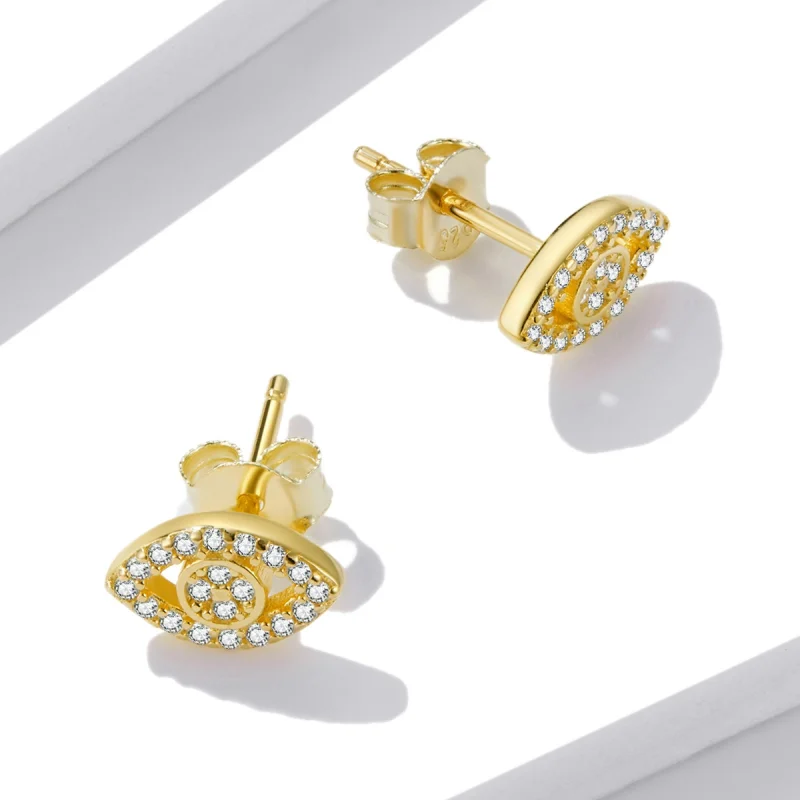 (image for) Pandora Style Devil Eye Stud Earrings - BSE518 - View 4