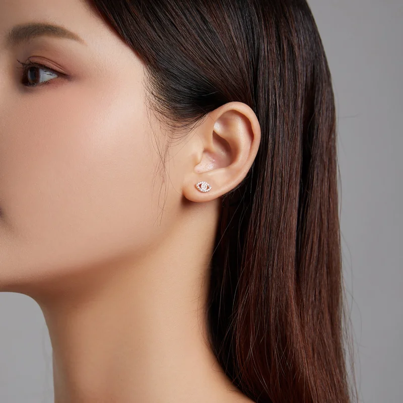 (image for) Pandora Style Devil Eye Stud Earrings - BSE518 - View 7