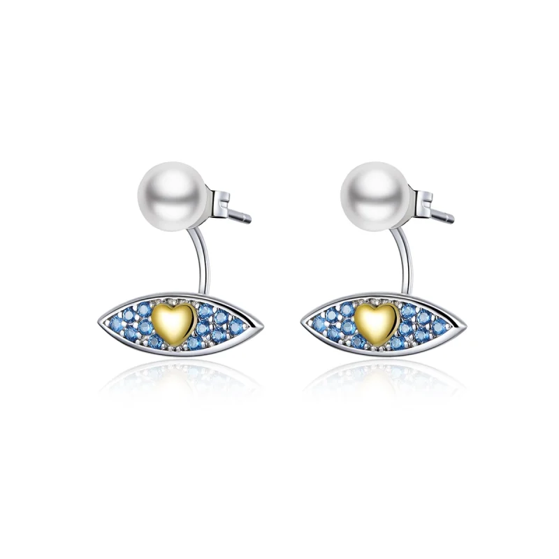 (image for) Pandora Style Devil Eye Stud Earrings - SCE822 - Product Image