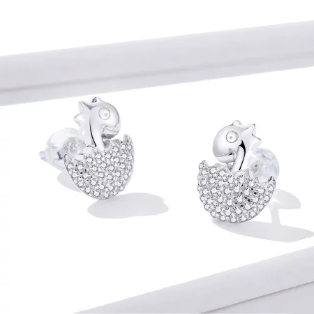 Pandora Style Dinosaur Baby Stud Earrings - BSE354