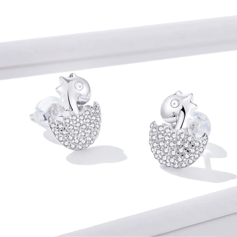 (image for) Pandora Style Dinosaur Baby Stud Earrings - BSE354 - View 4