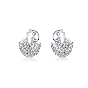 Pandora Style Dinosaur Baby Stud Earrings - BSE354 (image for) Pandora Style Dinosaur Baby Stud Earrings - BSE354